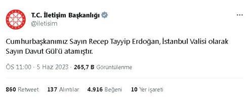 Davut Gül, İstanbul Valisi olarak atandı