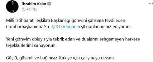 MİT Başkanlığına İbrahim Kalın atandı