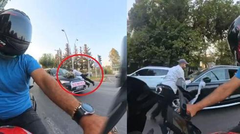 Bahşiş almak için metrelerce koşup, gelin arabasının kaputuna atladı