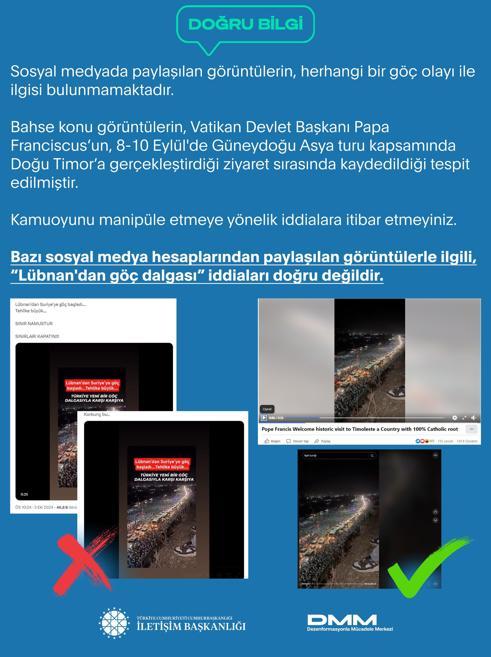 DMM: Lübnandan göç dalgası iddiaları doğru değildir