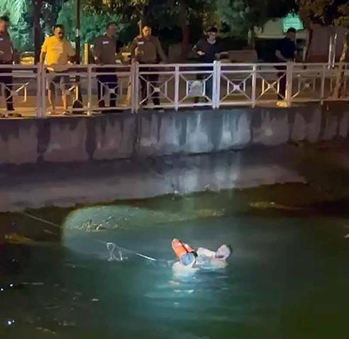 Polisten kaçan şüpheli, girdiği sulama kanalında boğulma tehlikesi geçirdi