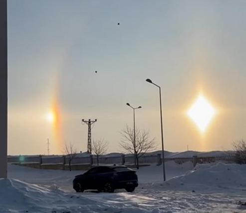 Karlıovada yalancı güneş görüntülendi