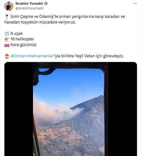 İzmirdeki orman yangını 2nci gününde