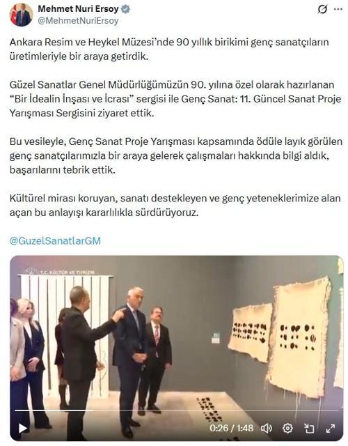 Bakan Ersoy, Ankara Resim ve Heykel Müzesini ziyaret etti