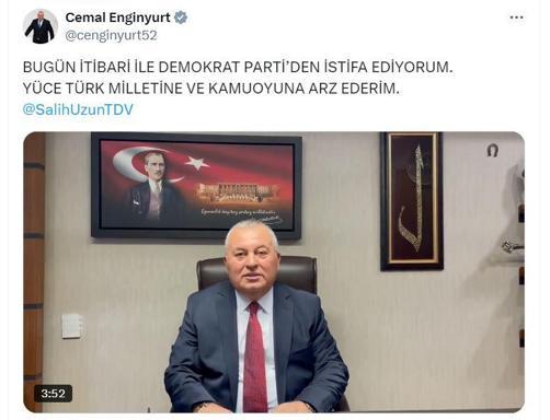 Cemal Enginyurt ve Salih Uzun, Demokrat Partiden istifa etti