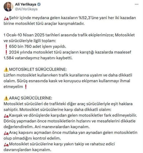 Bakan Yerlikaya: 1 haftada 497 bin araca/sürücüye işlem yapıldı