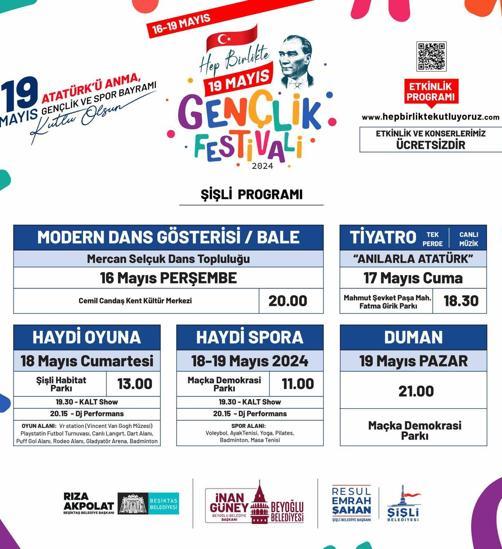 İstanbulda üç ilçeden ortak Hep Birlikte 19 Mayıs Gençlik Festivali