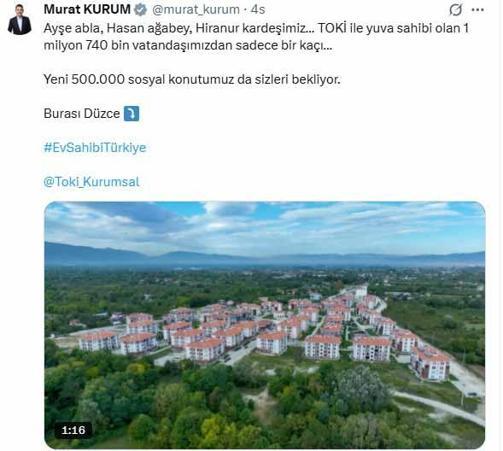 Bakan Kurum: 500 bin sosyal konutumuz sizleri bekliyor