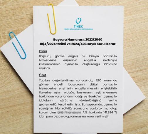Görme engelli avukatın mobil erişimini kısıtlayan bankaya para cezası