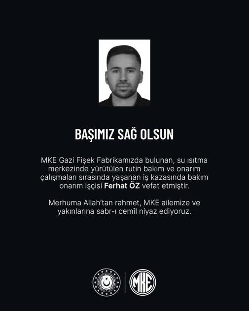 MKE Gazi Fişek Fabrikasında iş kazası; 1 ölü, 3 yaralı