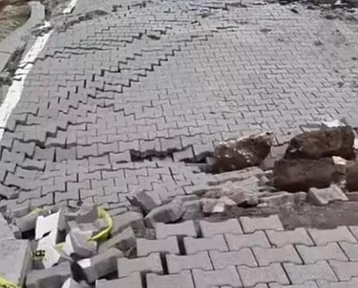 Nemrut Dağı yoluna heyelan