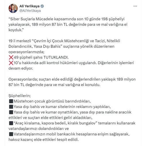 40 ilde siber suçlar operasyonu: 49 tutuklama