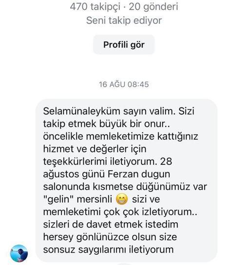 Vali Tekbıyıkoğlu, kendisini sosyal medyadan davet eden çiftin düğününe katıldı