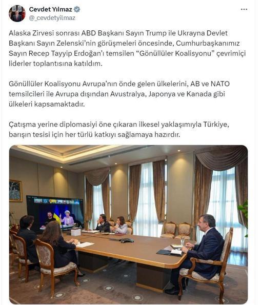 Cevdet Yılmaz, Gönüllüler Koalisyonu toplantısına katılacak