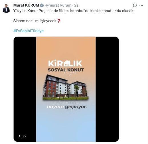 Bakan Kurumdan, kiralık sosyal konut paylaşımı