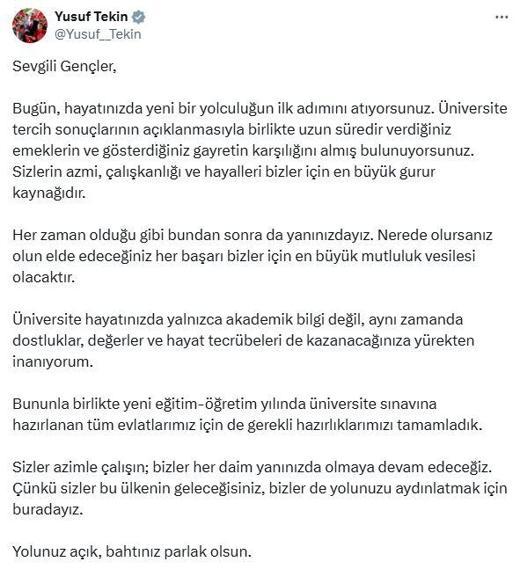 2025-YKS yerleştirme sonuçları açıklandı