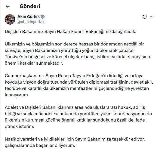 Bakan Fidandan, Bakan Gürleke ziyaret