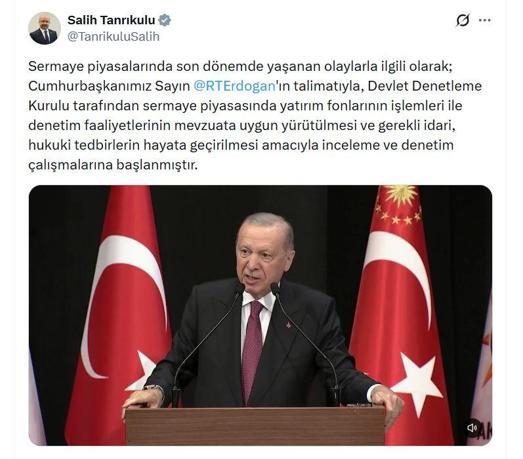 Devlet Denetleme Kurulu Başkanı Tanrıkuludan sermaye piyasalarına ilişkin açıklaması