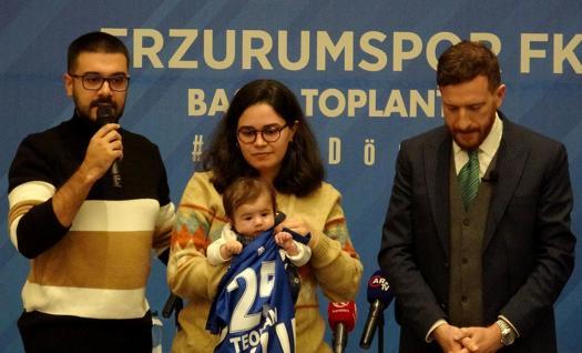 Erzurumspordan SMA hastası Teoman bebeğe destek