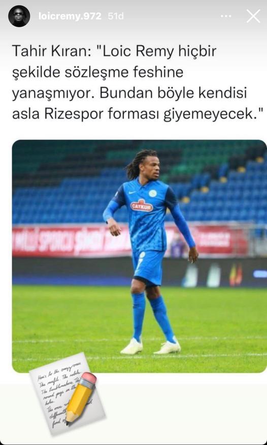 Loic Remyden başkan Tahir Kırana gönderme