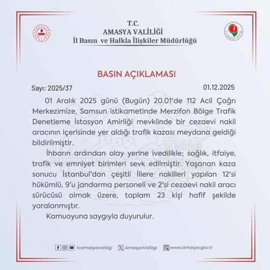 Mahkum taşıyan midibüsün de karıştığı zincirleme kazada 23 kişi yaralandı