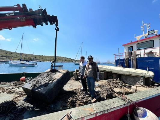 Bodrumda deniz dibinden 130 ton katı atık çıktı
