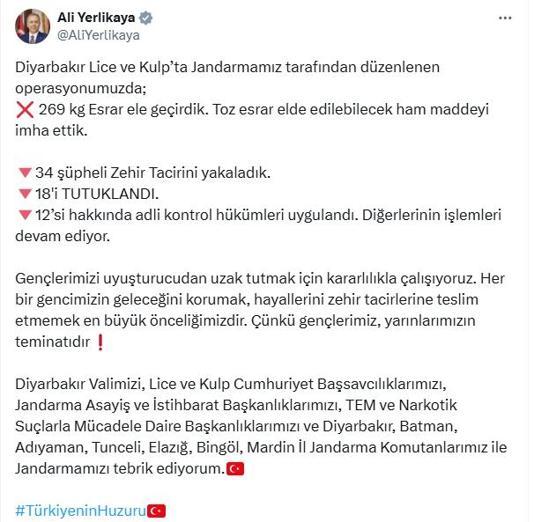 Diyarbakırda 269 kilo esrar ele geçirildi; 18 şüpheli tutuklandı