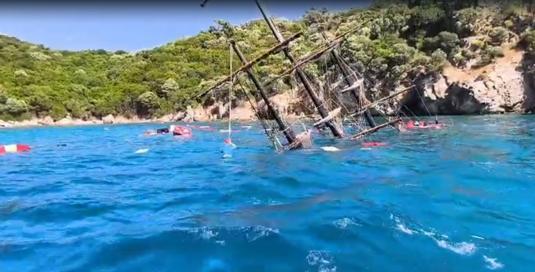 Marmaris’te tur teknesi battı, 110 yolcu tahliye edildi