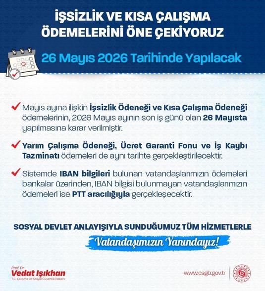 Bakan Işıkhan: İşsizlik ve Kısa Çalışma ödenekleri bayramdan önce yatırılacak