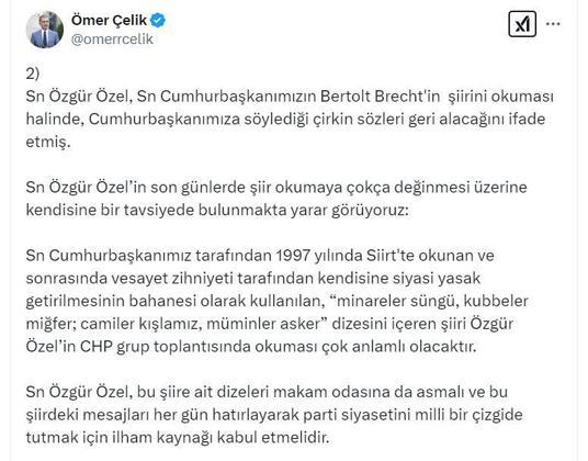 AK Partili Çelik: Özel, siyasi cari açığını siyasi mantıktan yoksun saldırılar yaparak kapatamaz