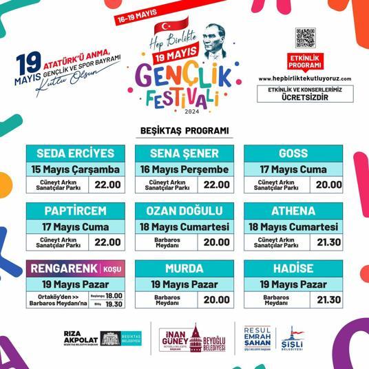 İstanbulda üç ilçeden ortak Hep Birlikte 19 Mayıs Gençlik Festivali