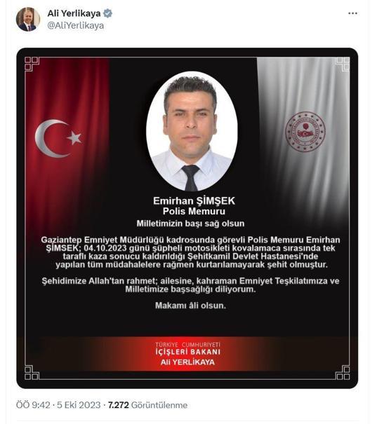 Gaziantepte 1 polis şehit oldu