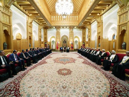 Cumhurbaşkanı Erdoğan, Umman Al Alam Sarayı’nda