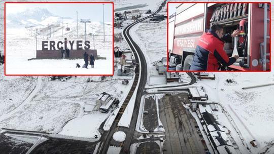 Erciyes Kayak Merkezi’nde itfaiye ekipleri 7/24 görevde