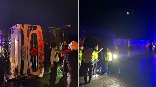 Osmaniye’de yolcu otobüsü devrildi: 3 yaralı