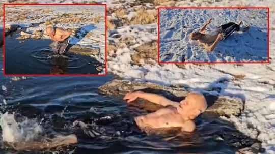 Türkiye’nin en soğuk yerleşim yerlerinden Göle'nin ‘Buz adamı’