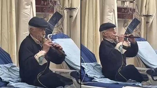 ‘Acımı hafifletiyor’ deyip acil serviste zurna çaldı