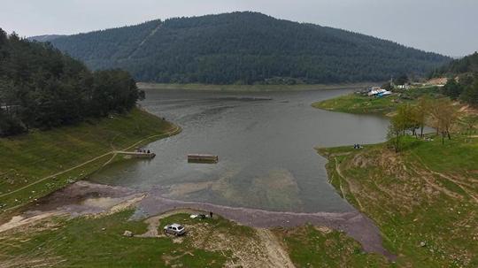 Koyunların otladığı baraj tekrar doldu