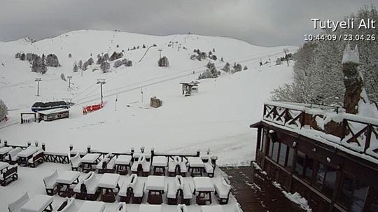 Uludağ'da nisan ayında kar yağışı; kar kalınlığı 1 metre