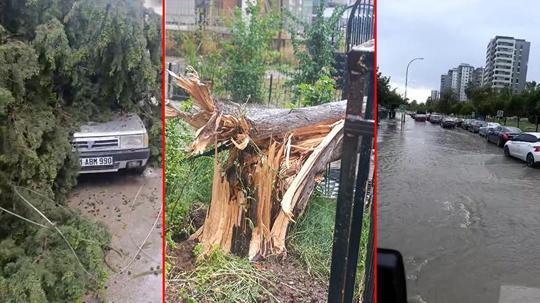 Adana'da sağanak; yollar göle döndü
