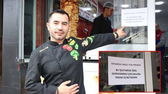 Camide bedensel engelli çocuktan etkilendi; işletmesinde engellilere ücretsiz yemek projesi başlattı