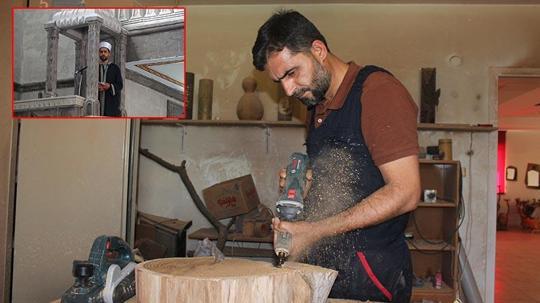 İmam, atık odunları eşyaya dönüştürüyor