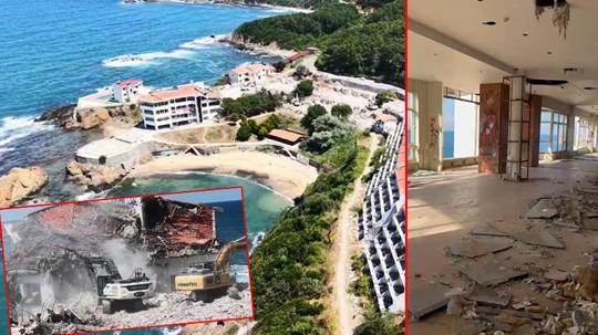 Riva’da talan edilen, bir dönem Milli Takım’ın da kamp yaptığı 186 odalı otel yıkılıyor