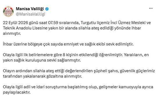 Manisada okulun önünde ateş açıldı; 8 yaralı