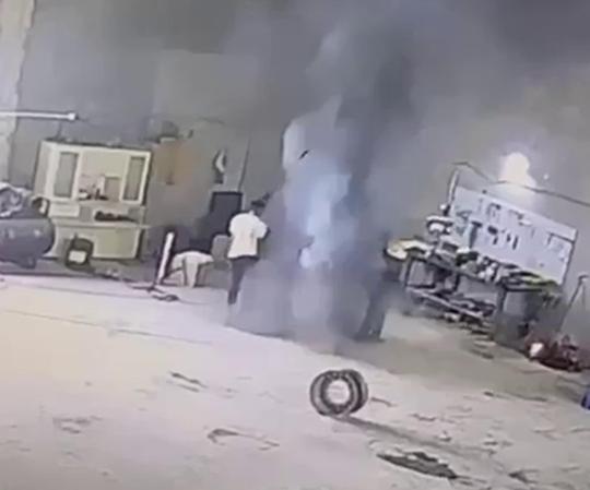 Hava basılan lastik patladı; 1 ölü
