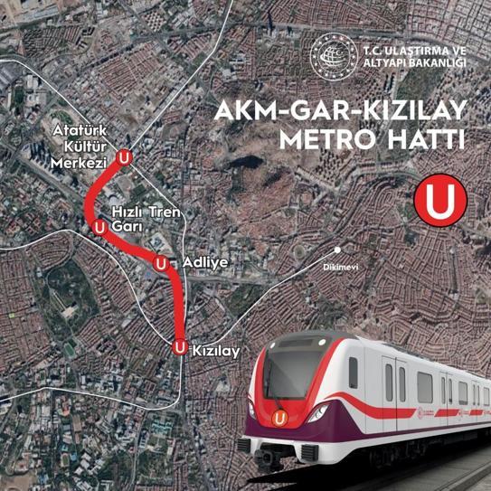 Bakan Karaismailoğlu: AKM-Gar Kızılay metrosunda tüm imalatlar tamamlandı