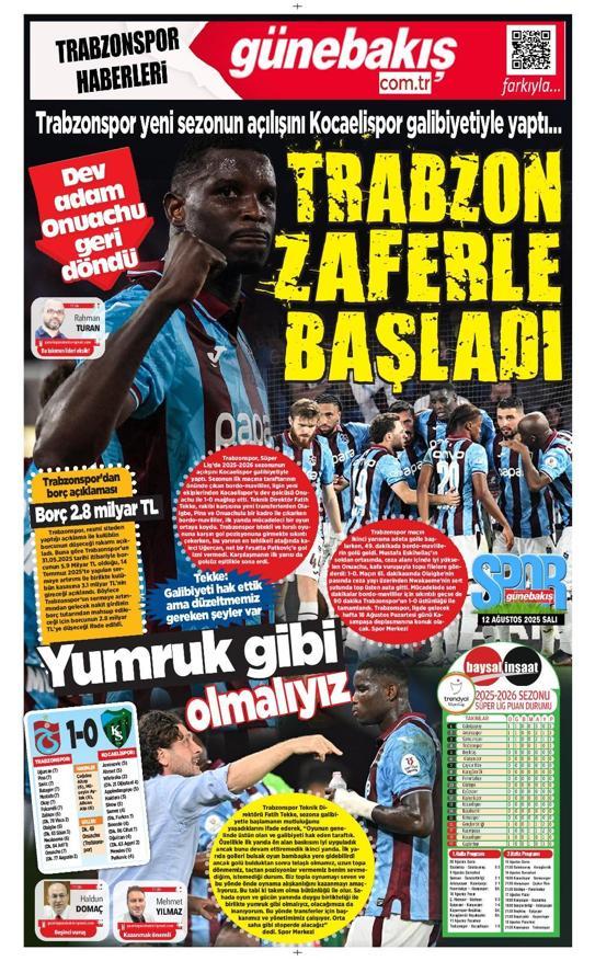 Trabzonspor lige 3 puanla başladı