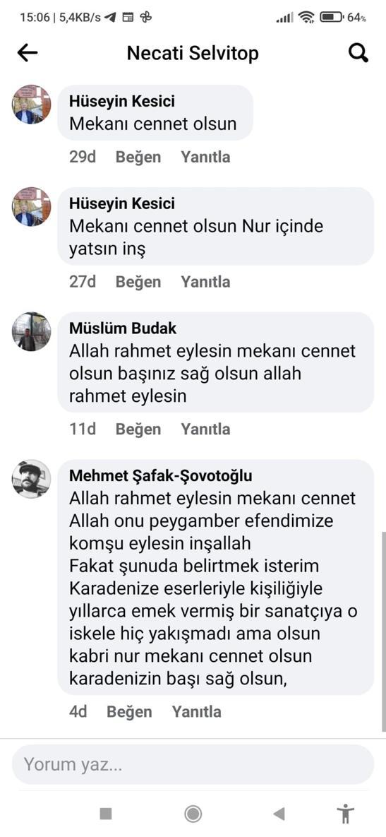 Karadenizli müzisyen Sait Uçar, Trabzonda toprağa verildi