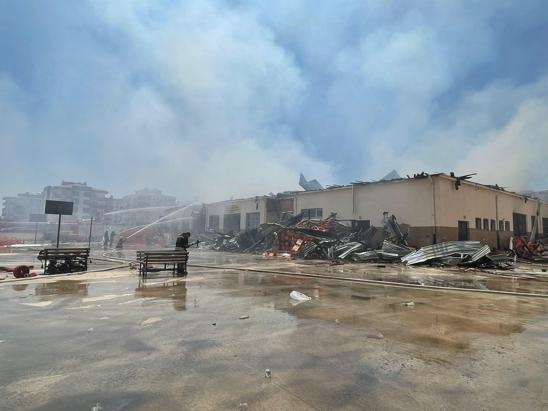 Gaziantepte meslek lisesinde yangın