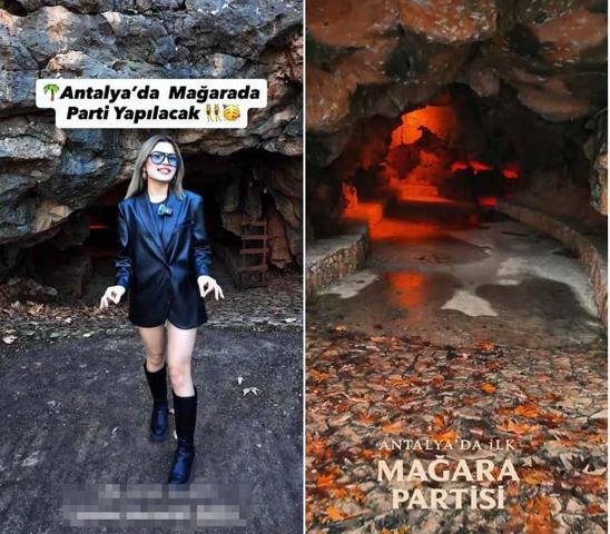 Antalyadaki Karataş Mağarasında tekno parti
